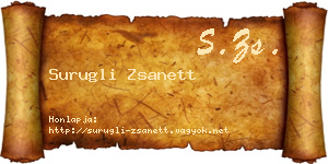Surugli Zsanett névjegykártya