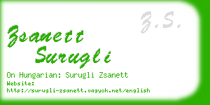 zsanett surugli business card